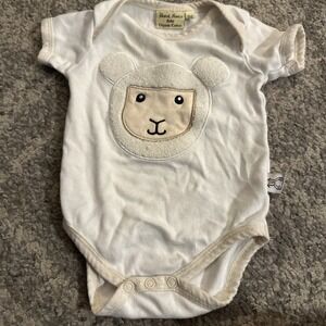Patrick Francis Baby Organic Cotton Undershirt Sheep White 0-6 Months Unisex